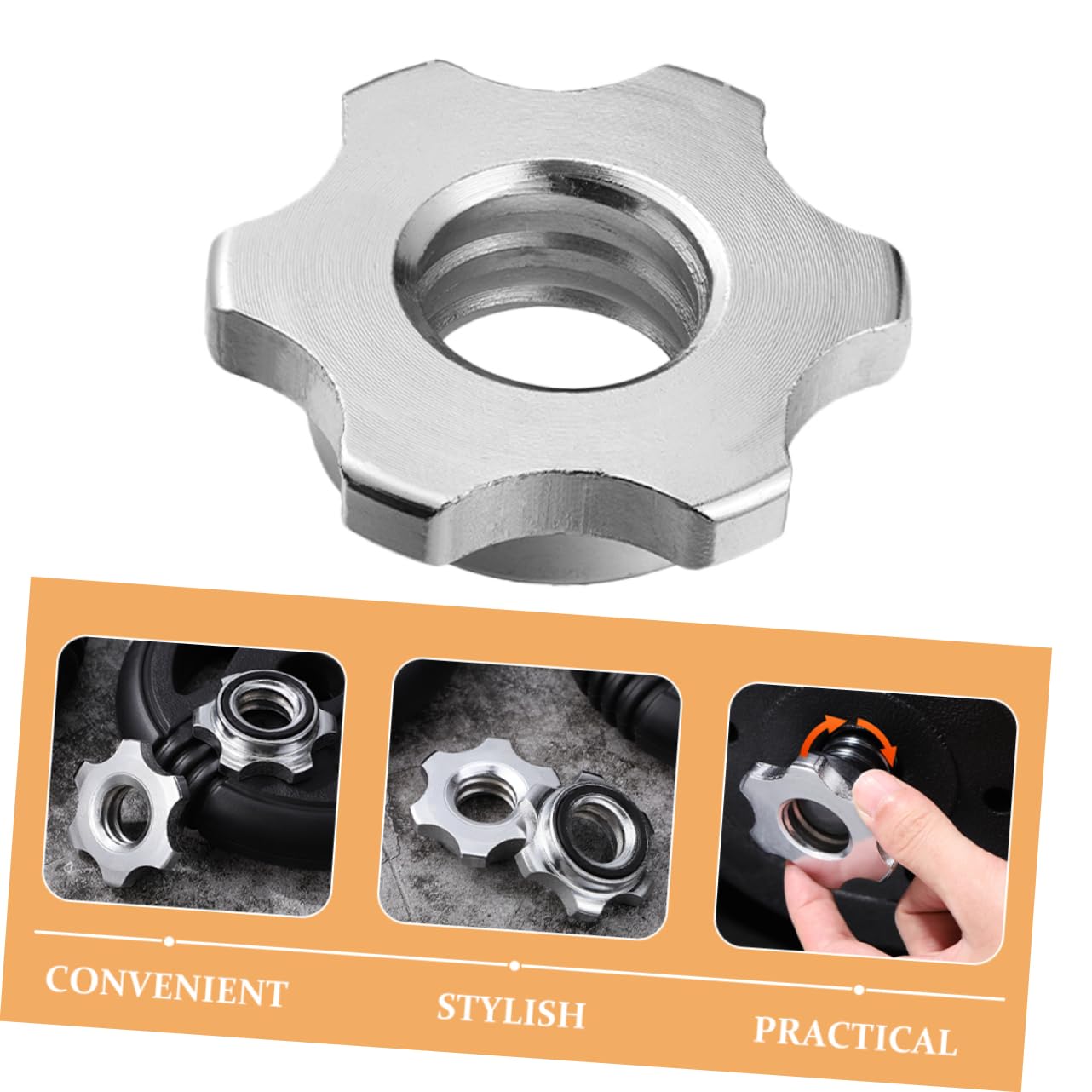 Cabilock 6pcs Barbell Nut Slip Security Lock Collar for Dumbbell Bars High Strength Easy Installation Compatible with Multiple Equipment Models