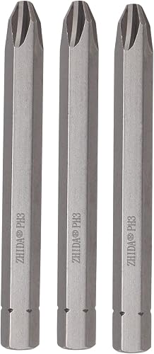 5/16" Impact Driver Bits Set, PH2 & PH3, 32mm/80mm, Heavy Duty S2 Steel Phillips Bits for Power Tools, Industrial-Grade Screwdriver Bit Set (H5/16" x 80 x PH3 3 pcs)