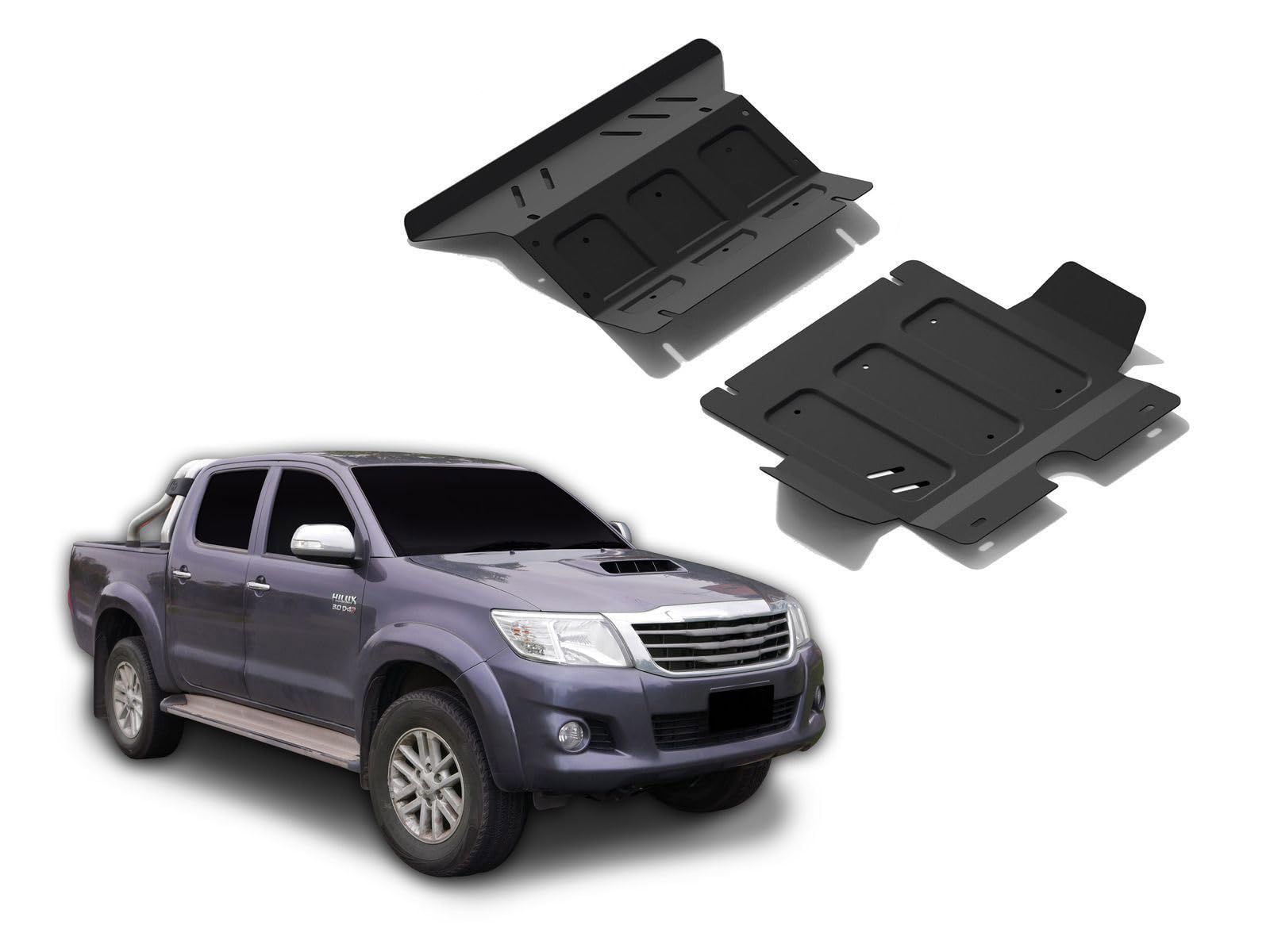 J&J AUTOMOTIVE Protection sous Moteur en Acier pour Toyota Hilux 2007-2015, Plaque de Protection de Châssis, Épaisseur 2 mm, 1x Protection Moteur