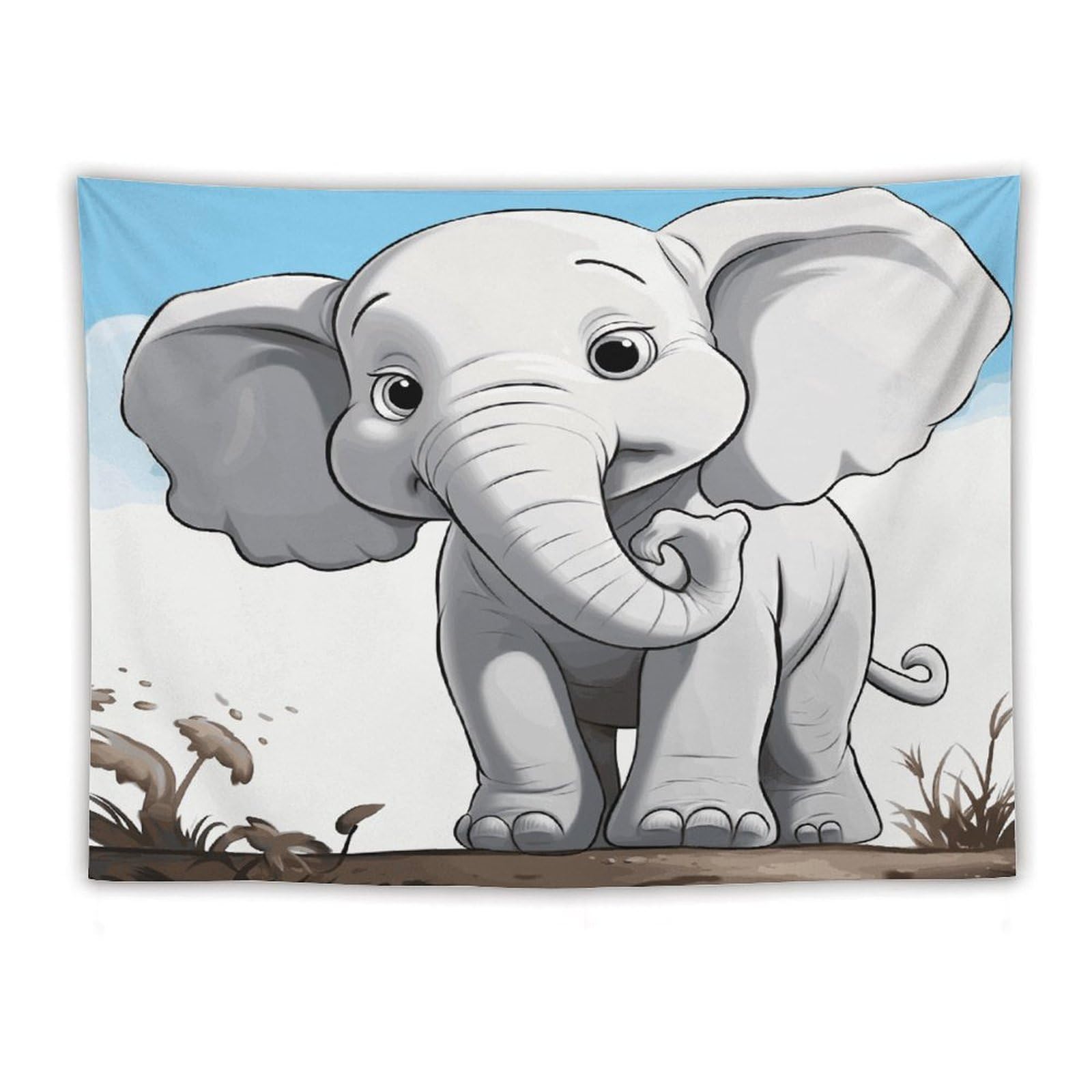 LDGSUPH White Elephant Tapestry Wall Hanging Decor Anti-fading Aesthetic Wall Tapestries Fashion Wall Blanket Decor Modern Wall Art Tapestry for Bedroom Home Decor 60"x80"