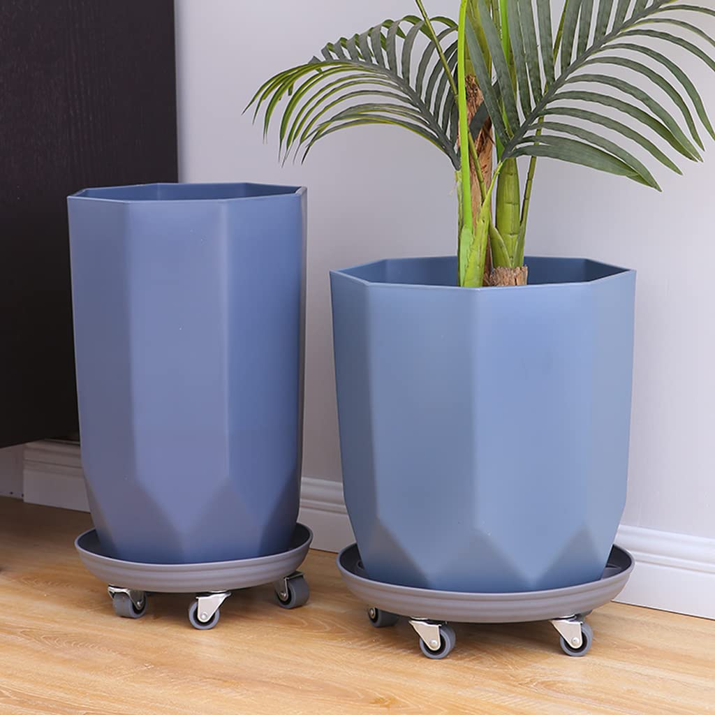 Vasi da Giardino Vasi da Fiori con Geometria del Diametro di 12 Pollici, Vaso Decorativo per fioriera in Resina, fioriere per Interni ed Esterni con Foro di Scarico e piattino