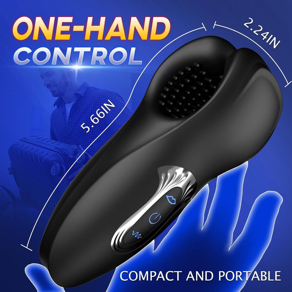 Générique Masturbatore Per Addestramento Del Pene Con 10 Morsi E Vibrazioni A Doppia Testa, Stimolatore Portatile Per Allenatore Del Pene Giocattolo Vibrante Stroker Allenamento A 360°