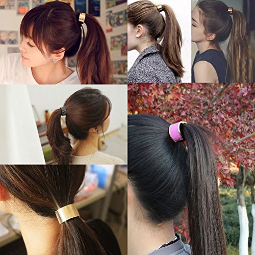 Oulii Women Girl Punk Hair Ponytail Cuff Band Wrap Holder Tie Fashion Accessory (Black) #TOP2