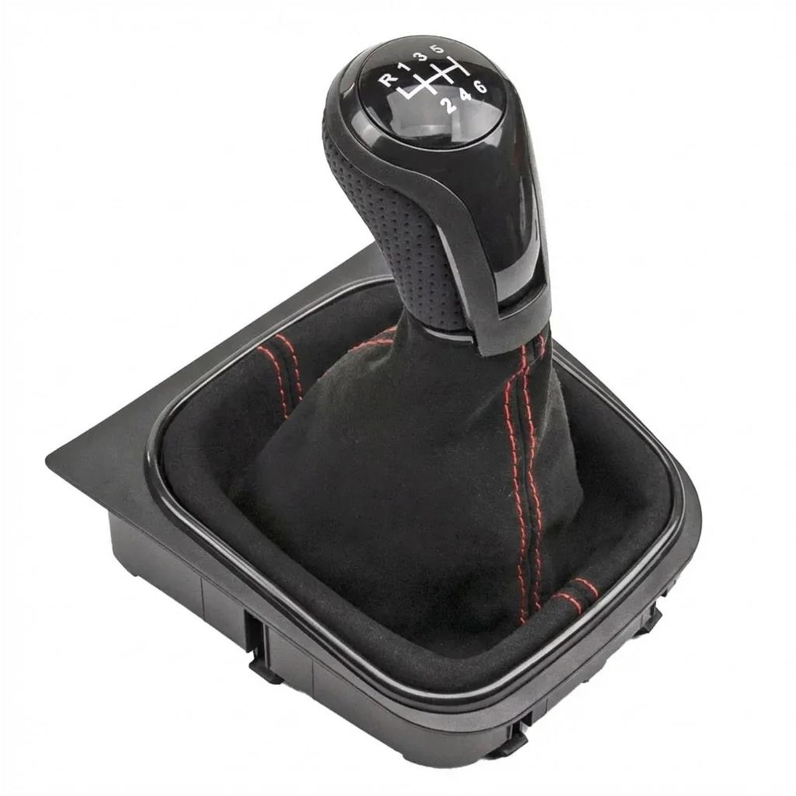 Fhuwaz 6 Speed Car Gear Knob For Golf 5 Mk5 6 Mk6 Jetta Mk3 Iii 137 138 - Black Shift Knob Car Speed Gear With Gaiter Boot(6 Speed)