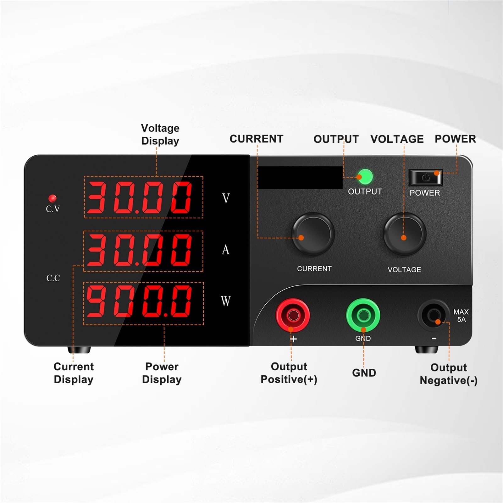 Alimentation Laboratoire, Alimentation stabilisée CC for laboratoire, alimentation à découpage haute puissance réglable(30V20A)