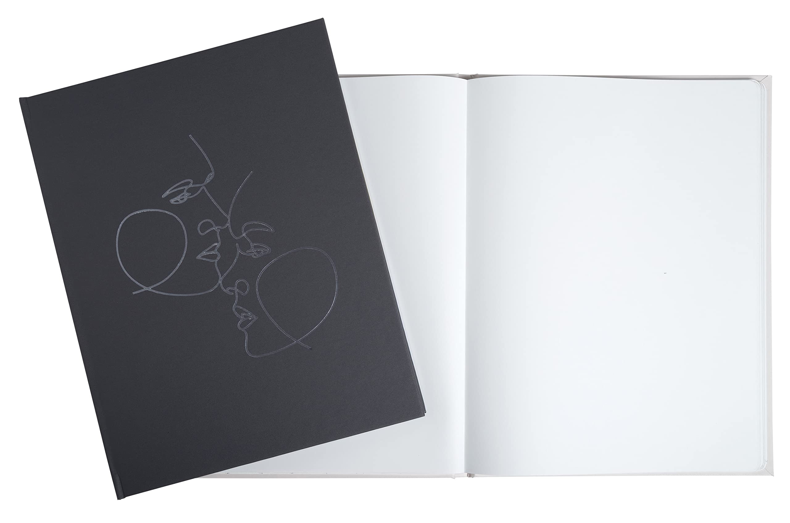 Exacompta - Ref. 47688E - 1 Guestbook 100 pages silver edge Art - Black, matte black, vertical - Image 3