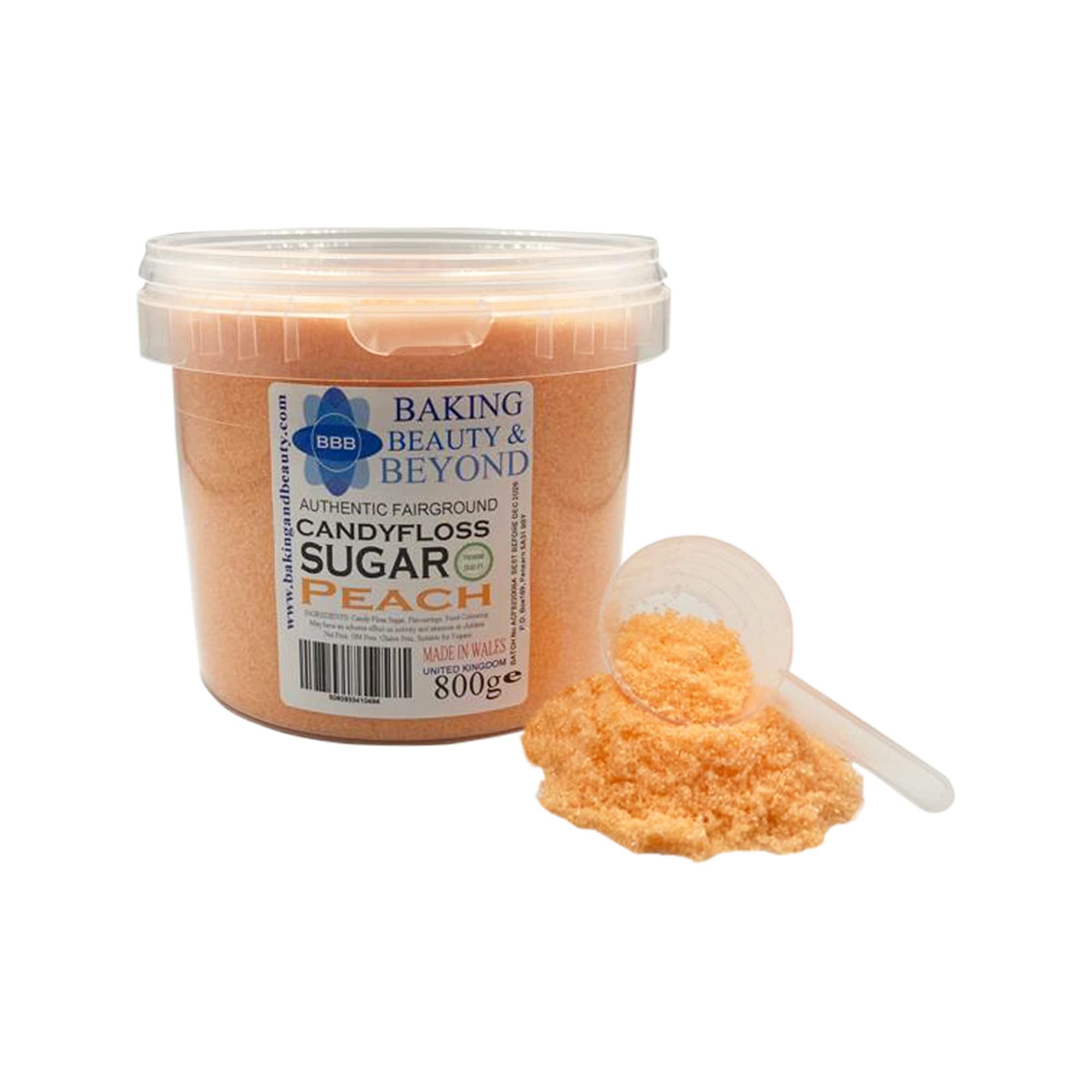 Baking Beauty and Beyond Premium Candy Floss Sugar 800g - Peach Flavour — image 1