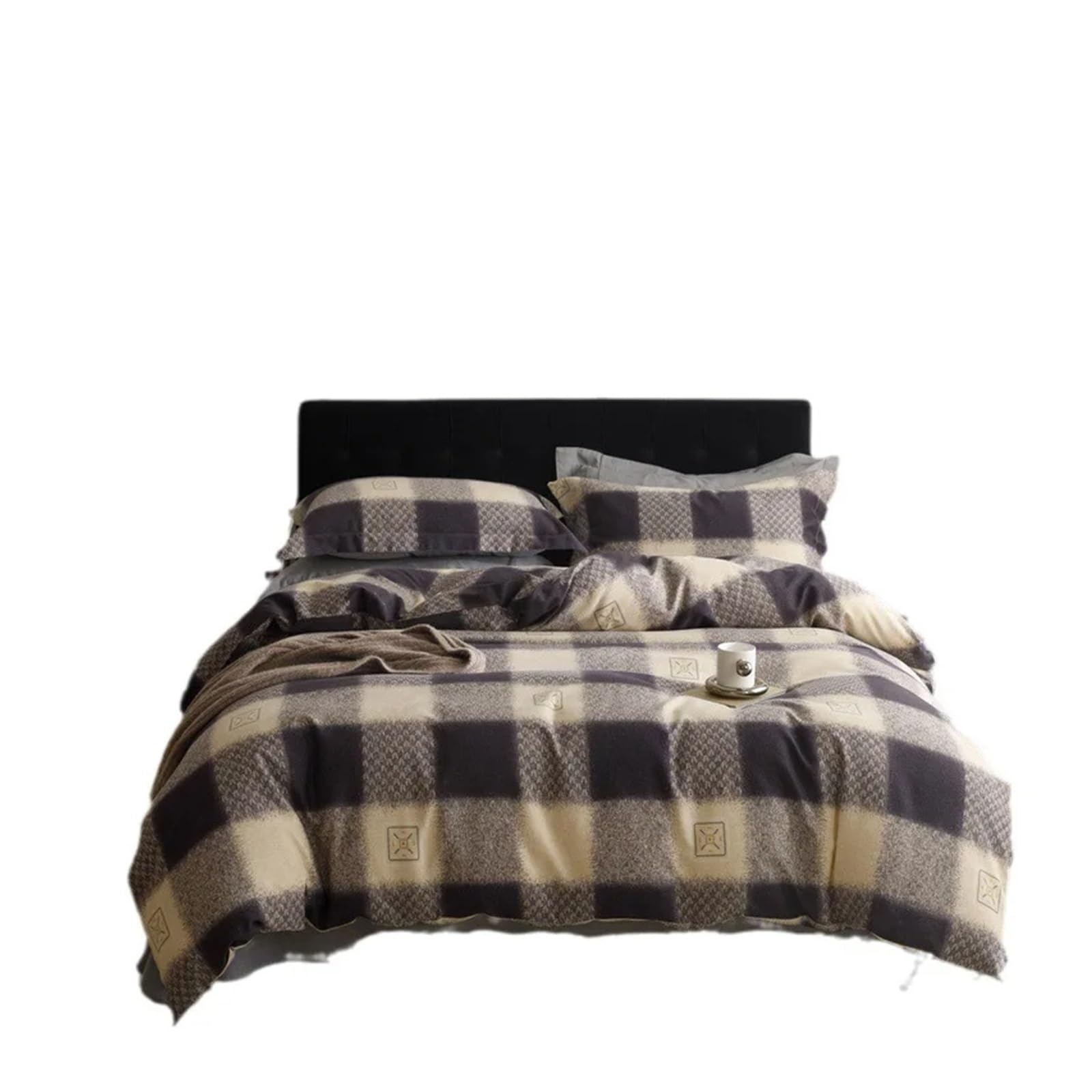 Ropa de cama a cuadros para un dormitorio cálido en noches frías