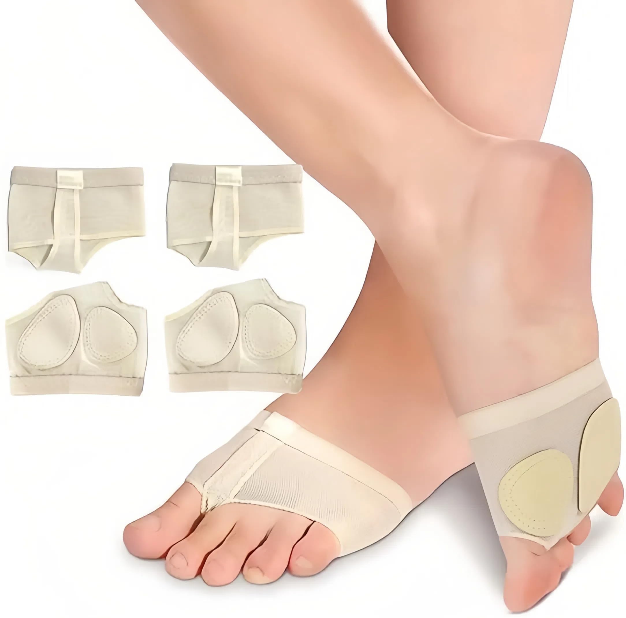 THE WHITE SHOP Foot Thongs 1/2 Pairs Professional Lyrical Paws Pads Ballet Belly Contemporary Dance Wear 5 Sizes for Kids Women and Men/Skin/S