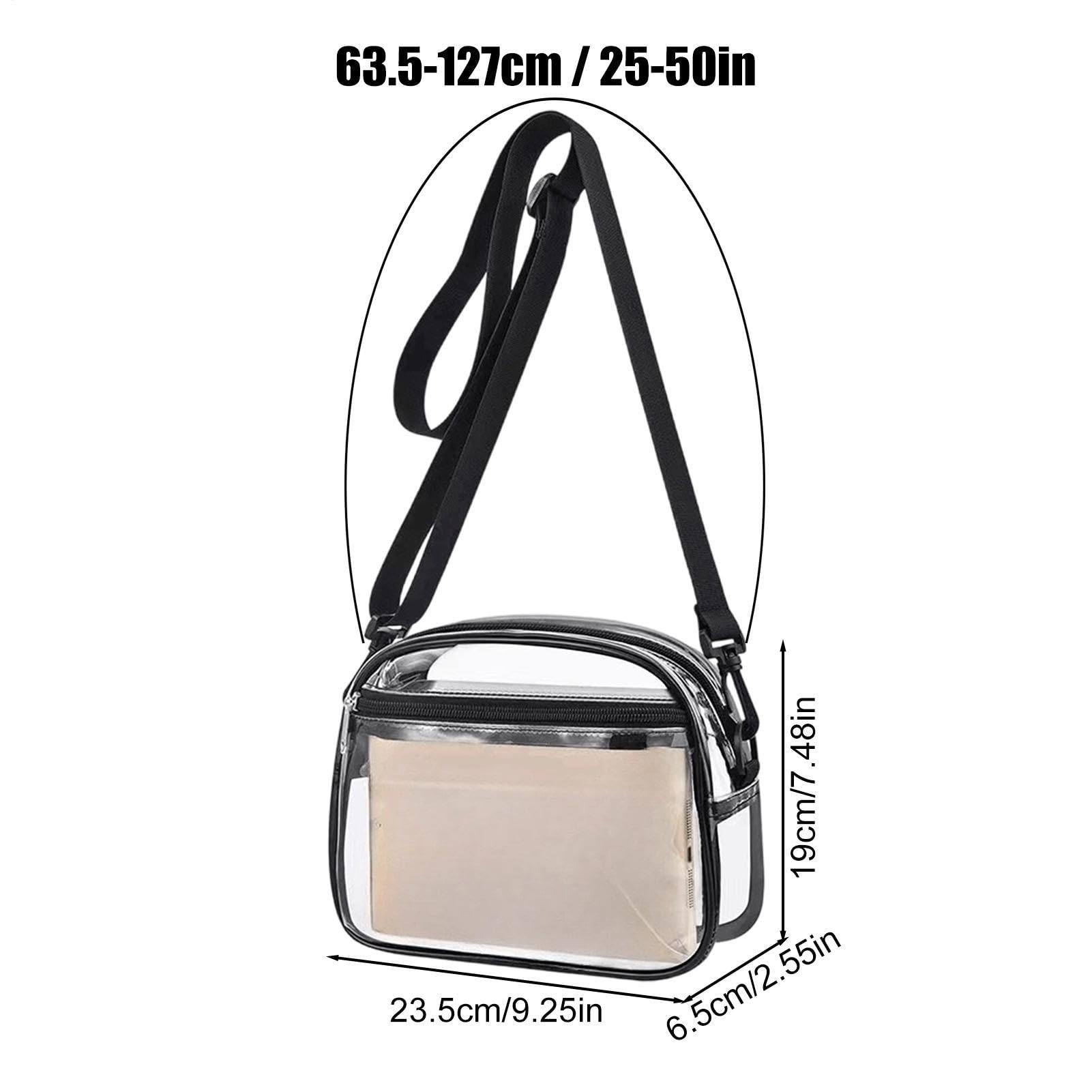 Genérico Bolso Transparente,Ajustable Impermeable con Monedero Desmontable | Para Mujer Con Correa Desmontable | Para Festivales Trabajo Desplazamientos Viajes Aire Libre Deporte Playa Conciertos