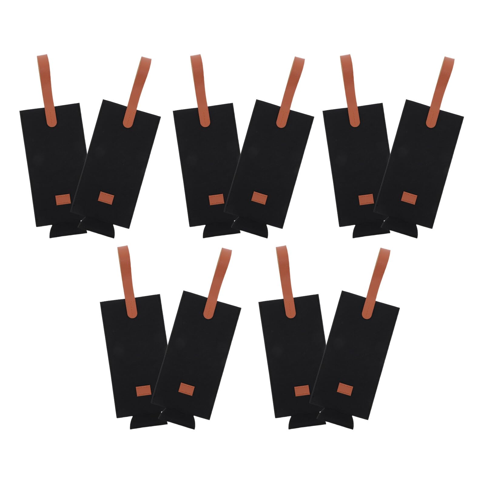 Paquet à vin en feutre noir lot de 10 sacs de transport légers 30x9 cm