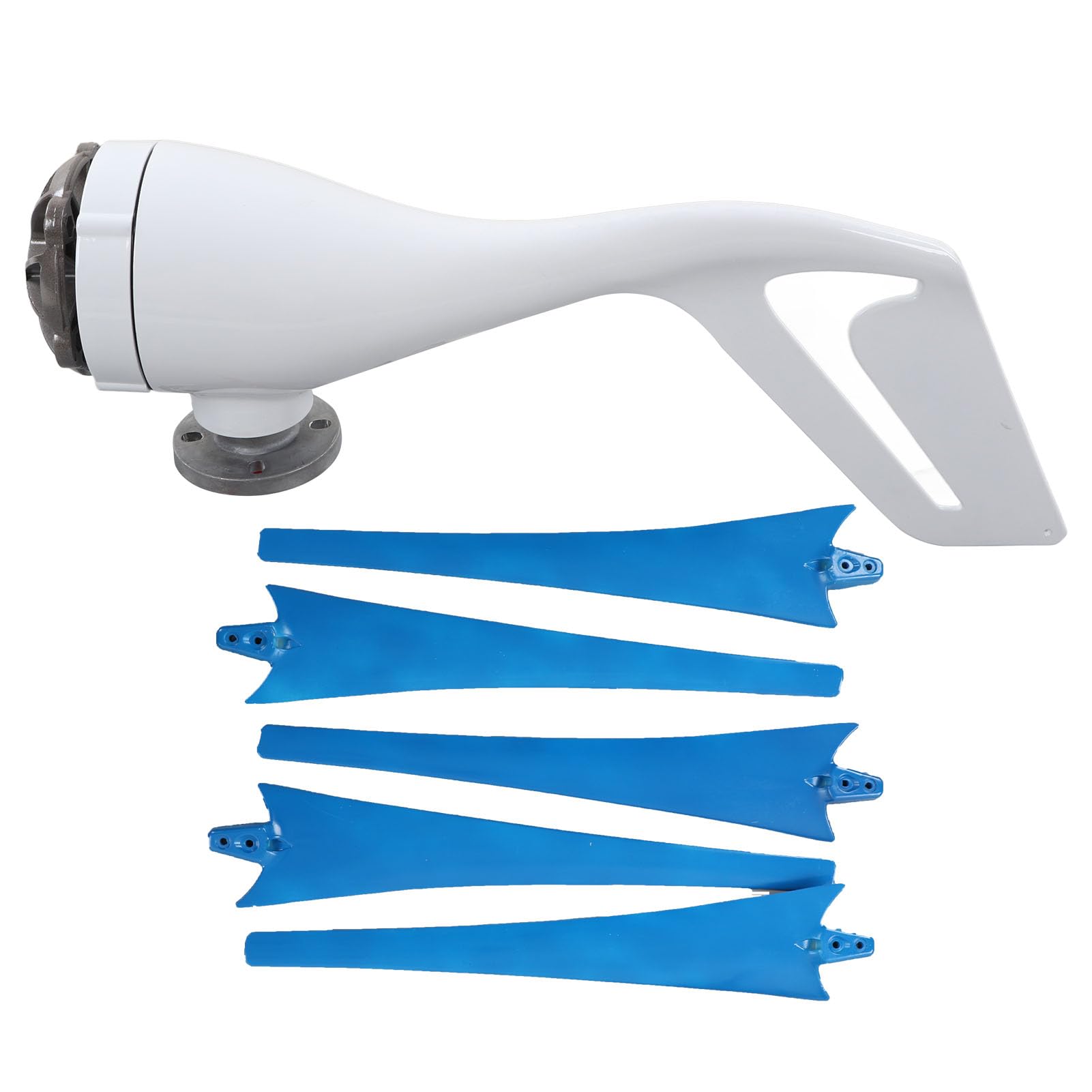 ViaGasaFamido Generatore Eolico Generatore Eolico in Lega di Alluminio Pressofuso 300W 48V 5 Pale Regolazione Automatica della Direzione Avvio Basso per Uso Domestico Fotovoltaico RV Off Grid Power