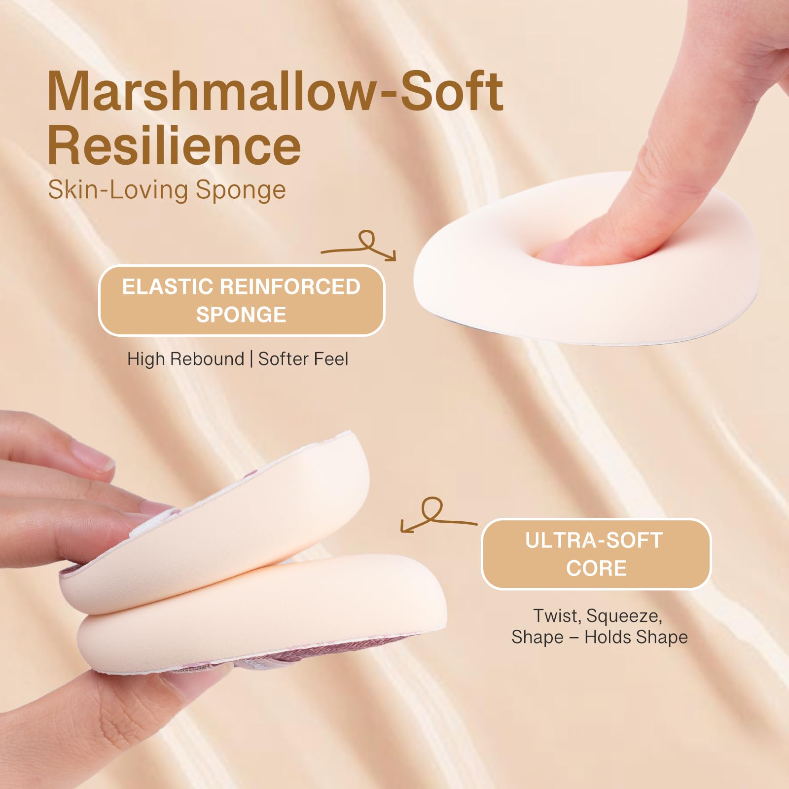Momo's Workshop 2pcs Powder Puff, Makeup Sponge for Liquid Foundation Ultra Soft Face Powder Puff, Hypoallergenic - Image 2