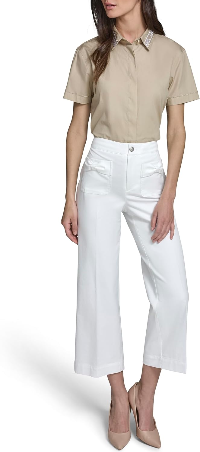 Karl Lagerfeld Women's Dainty Bow Pocket Pant