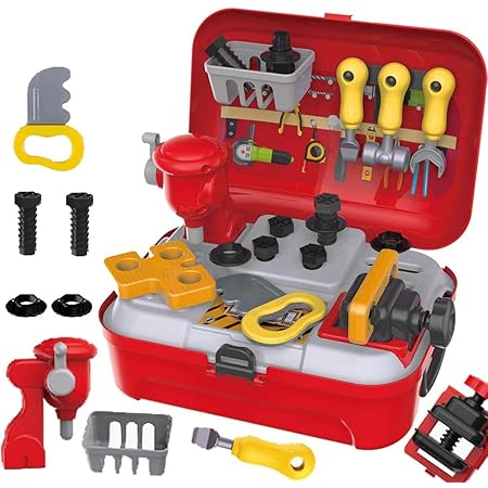 Amazon Corper Toys 大工さん おままごと 工具セット 工具おもちゃ ごっこ遊び なりきり 工具ボックス 収納リュックセット 男の子向け 組立て おもちゃ レッド 大工さん おもちゃ Amazon Corper Toys 大工さん おままごと 工具セット 工具おもちゃ ごっこ遊び なりきり 工具ボックス 収納リュックセット 男の子向け 組立て おもちゃ レッド 大工さん おもちゃ