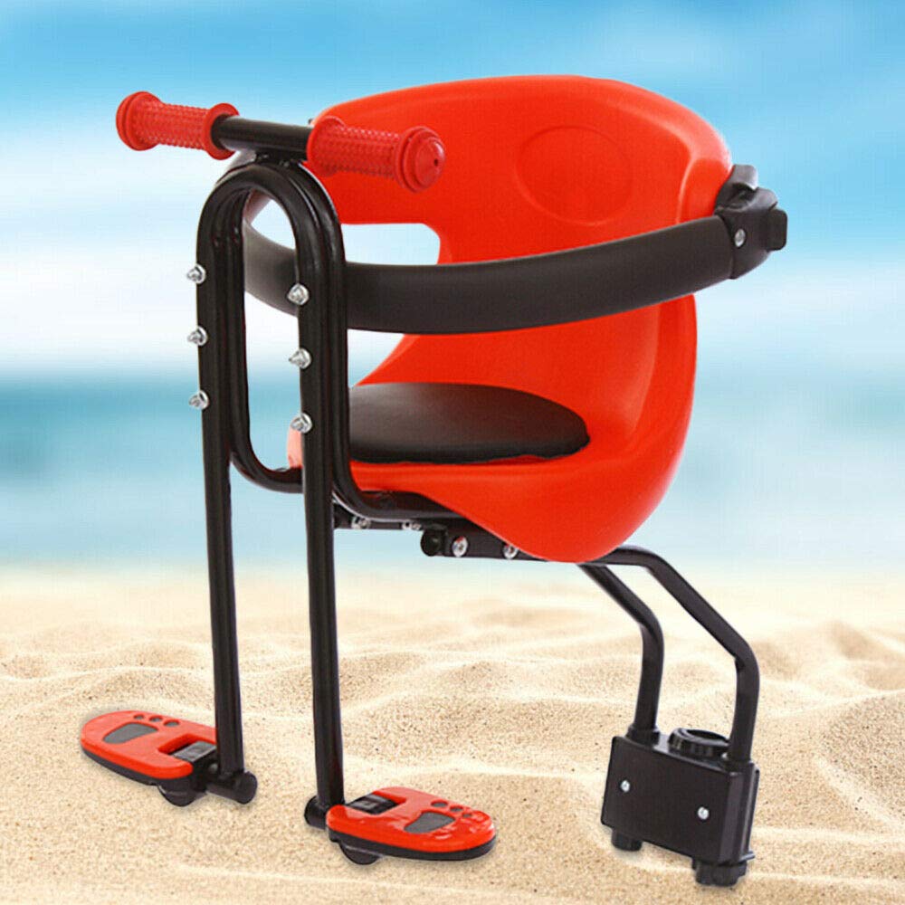 Seggiolino per bicicletta per bambini, 30 kg, montaggio frontale, sedile sicuro, con braccioli antiscivolo e pedali, 40 × 30 × 46 cm, per veicoli elettrici