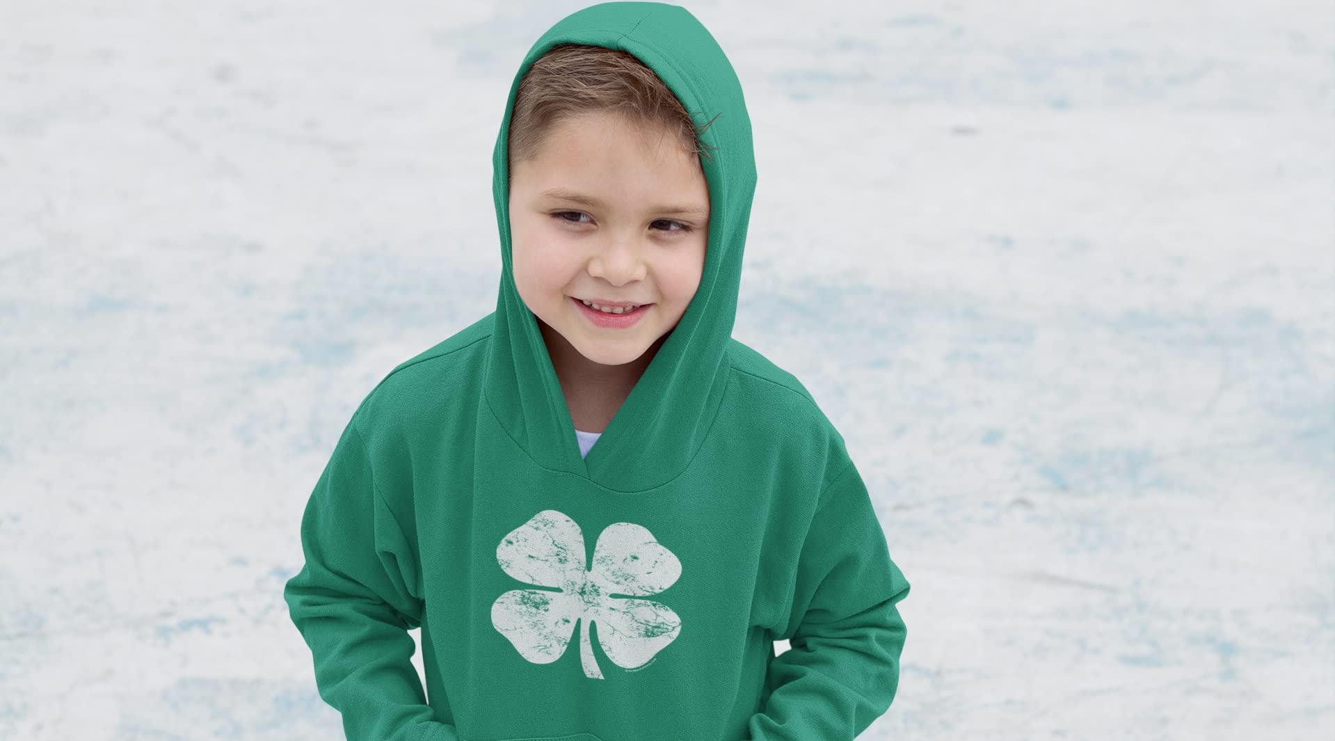 Old Glory St. Patricks Day Distressed Shamrock Toddler Hoodie Green Toddler Size 5/6