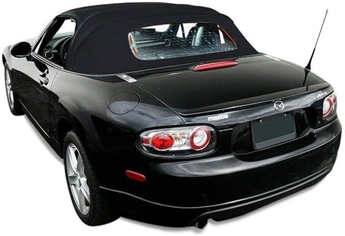 Compatible Mazda Miata Convertible Top 2006-2015 y Ventana de Cristal Calefaccionada Negro Cabrio