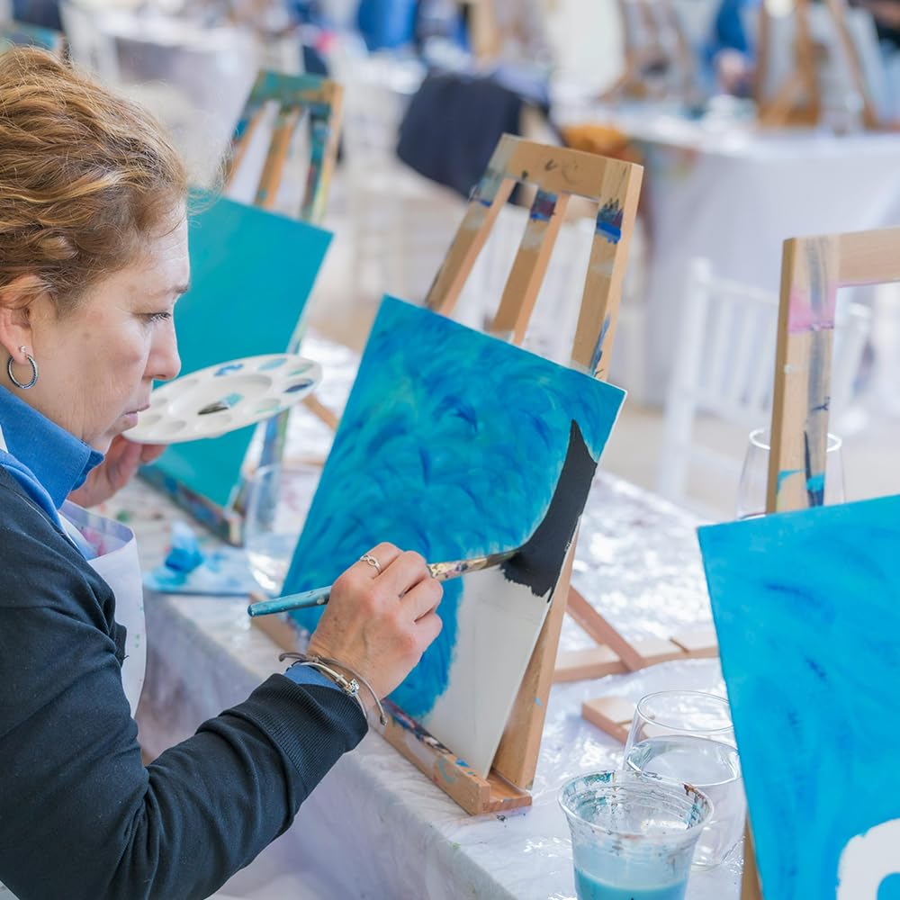 Lienzos para pintar, paquete de 48, tableros de lienzo blancos en blanco de 8 x 10 pulgadas, paneles de arte 100% algodón para pintura al óleo, acrílica y acuarela