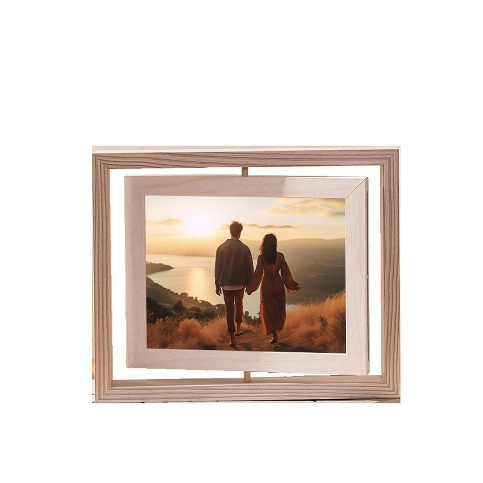 Cadre photo mariage rotatif pour une décoration murale de couloir