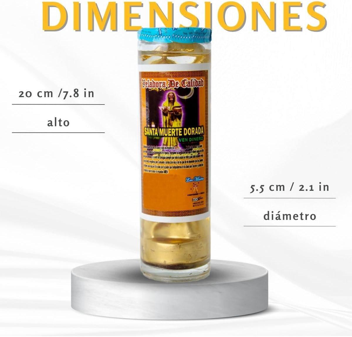 Gel Candle | Santa Muerte Come Money | Ritualized | Prepared | Personalized | Attracts Abundance and Prosperity |