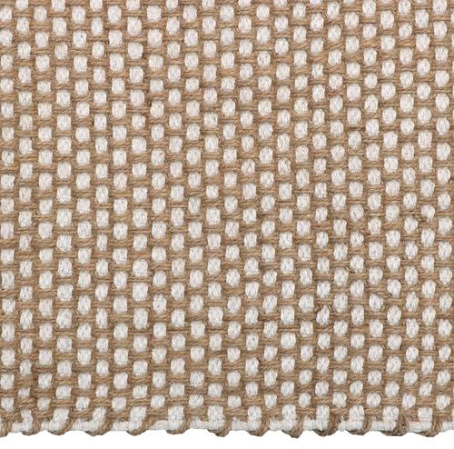 Image of The Home Talk Handwoven Cotton 4-6 Seater Table Runner - White Design - Eco-Friendly, Textured, Durable for Dining Table, Coffee Table, Console - 13x72 Inches