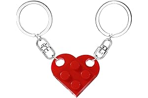 Brick Matching Couple Heart Keychain: Ideal Valentine's Gift for Sweethearts
