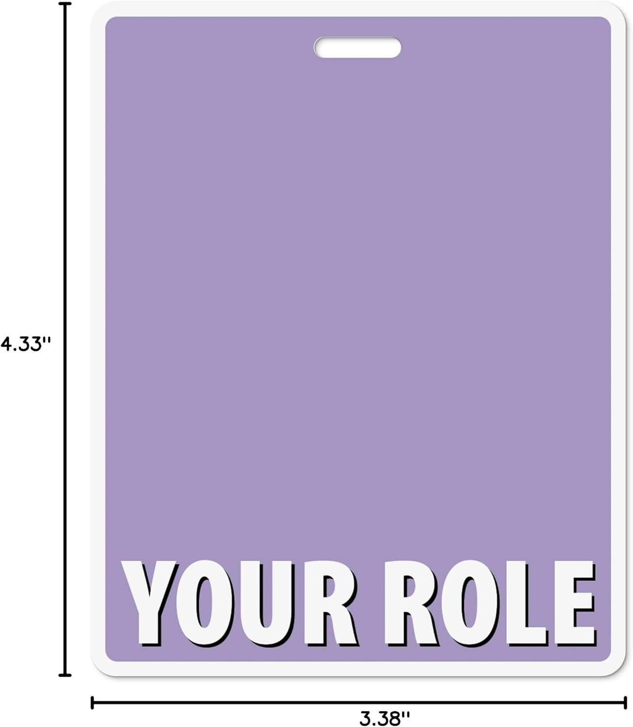 Bulk Custom Badge Buddies Full Light Purple Horizonal Oversized Badge Buddy ID Backer Cards (100 Pcs) - Double Sided Print with Border - Durable and Water Resistant Badge Buddy for Nurses, Doctors