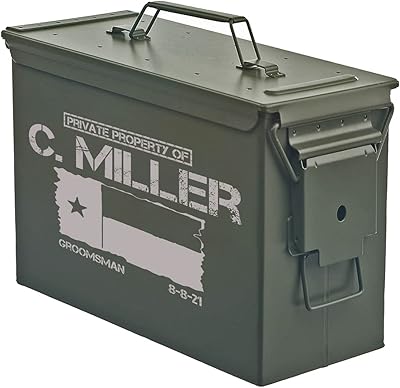 Personalized Engraved Ammo Can Storage Box Custom Texas Flag (30 Cal)