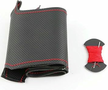 DIY Hand-Stitched Black Artificial Leather Car Steering Wheel Cover for Toyota Corolla 2004-2006 Caldina 2002-2007 RAV4 US 2005