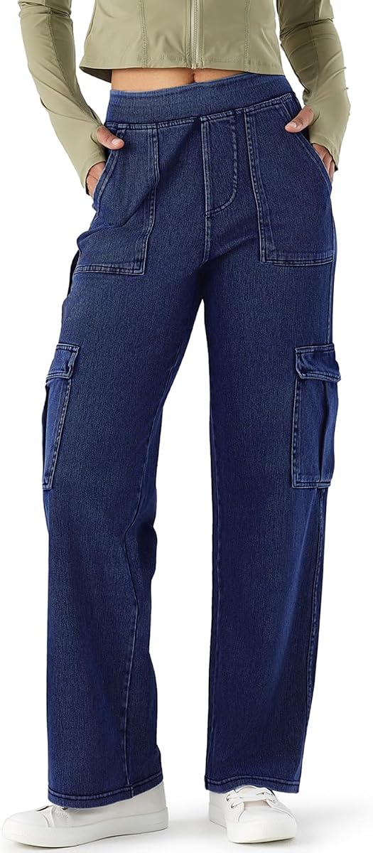 Womens Pull On Cargo Jeans
