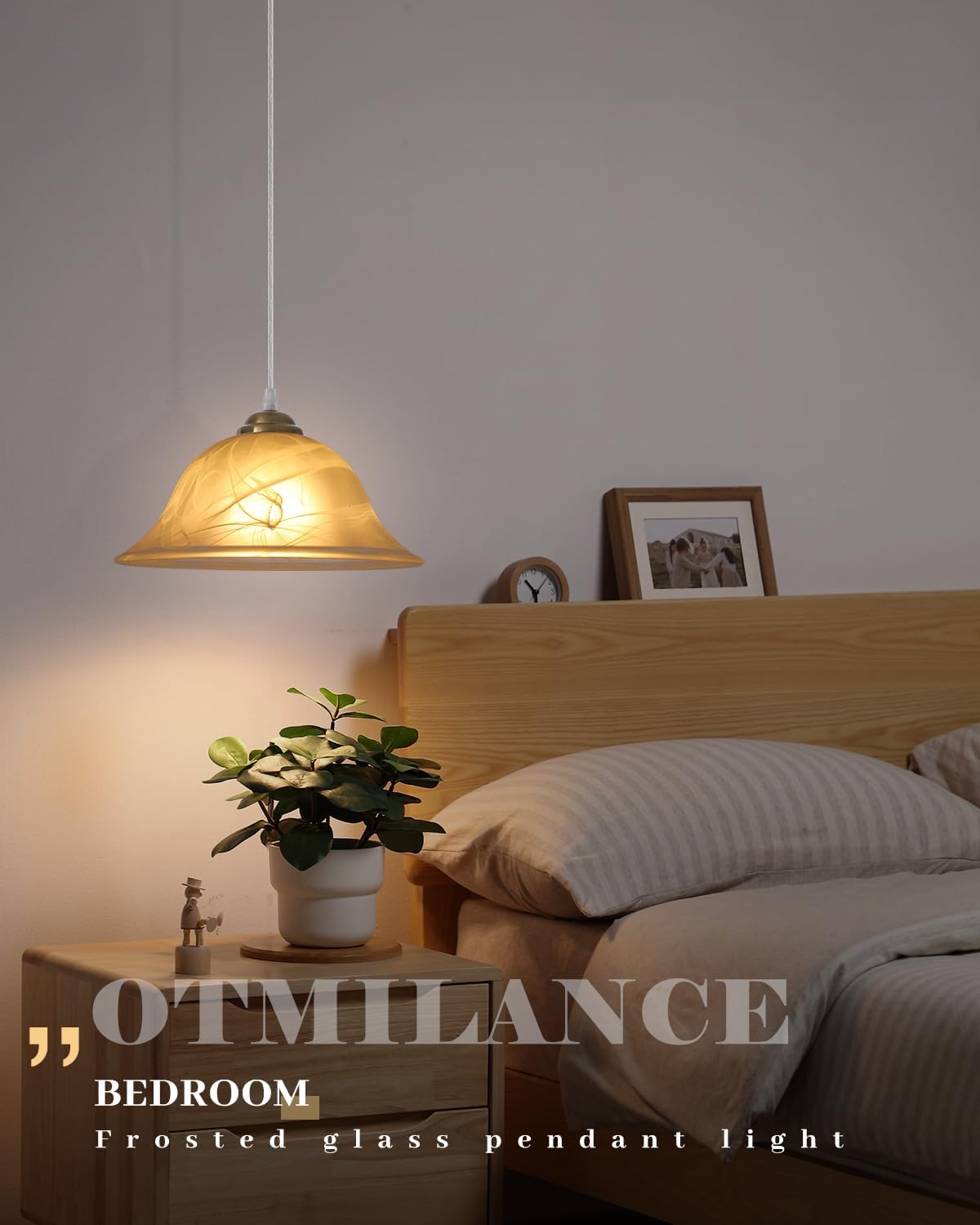 Glass Pendant Lights Kitchen Island, 11.8 Inch Frosted Glass Pendant Light, Gold Pendant Light 2-Pack, Kitchen Pendant Lights for Kitchen Island, Dining Room, Bar, Cafe