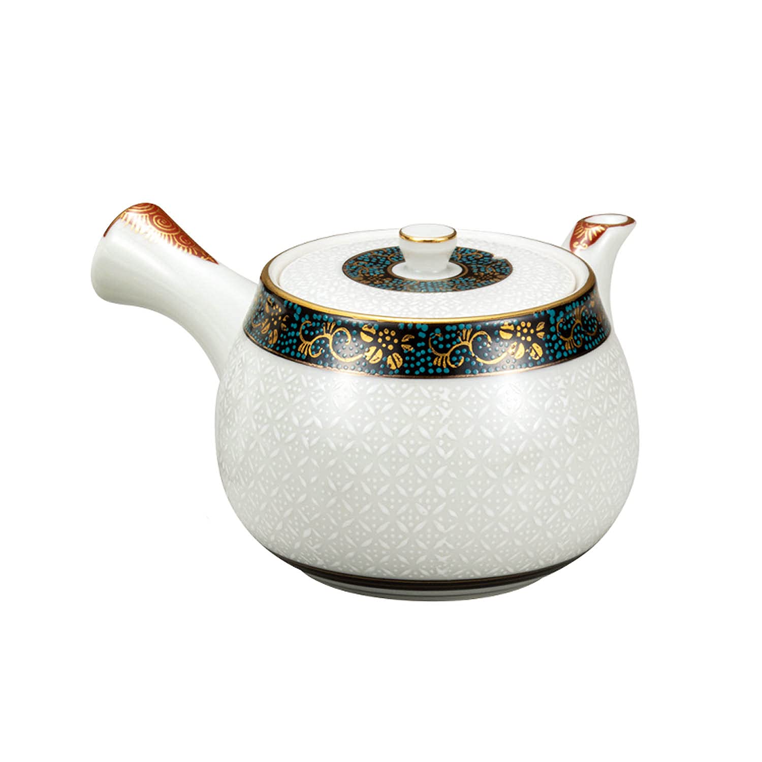 Amazon.co.jp: 九谷焼 蓋付 茶器セット 白七宝 おしゃれ 湯呑み茶碗