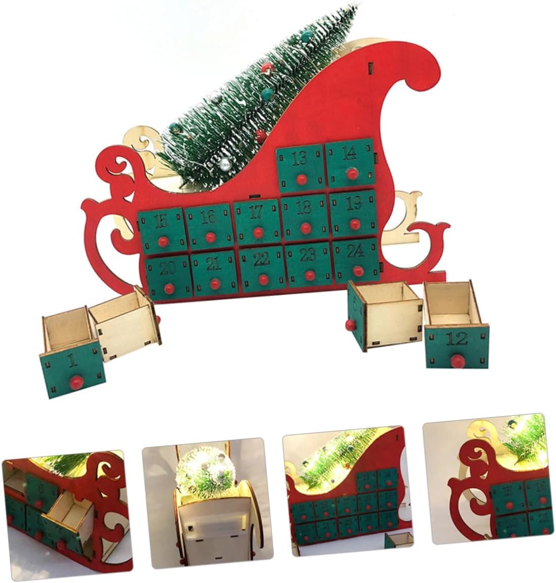 Christmas Wooden Countdown Calendar Decorative Advent Calendar for Festive Home Decor Unique Holiday Decoration for Christmas Year and Birthdays Wooden Design