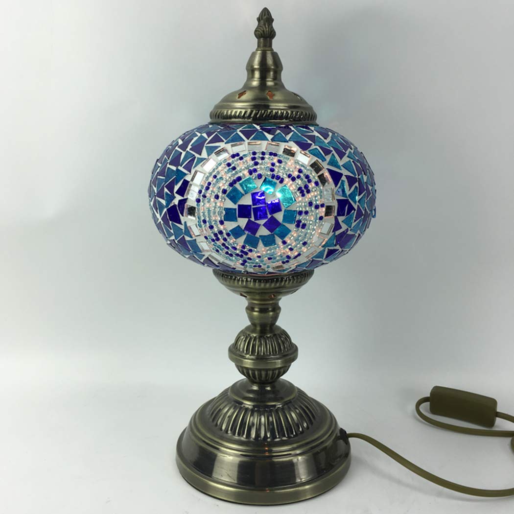 Turecka mozaikowa lampa stołowa Marokańska ręcznie robiona szklana lampa na biurko w stylu Retro Art Stained Glass'ego Śródziemnomorska lampka nocna Oprawy oświetleniowe do sypialni Salon Jadalnia