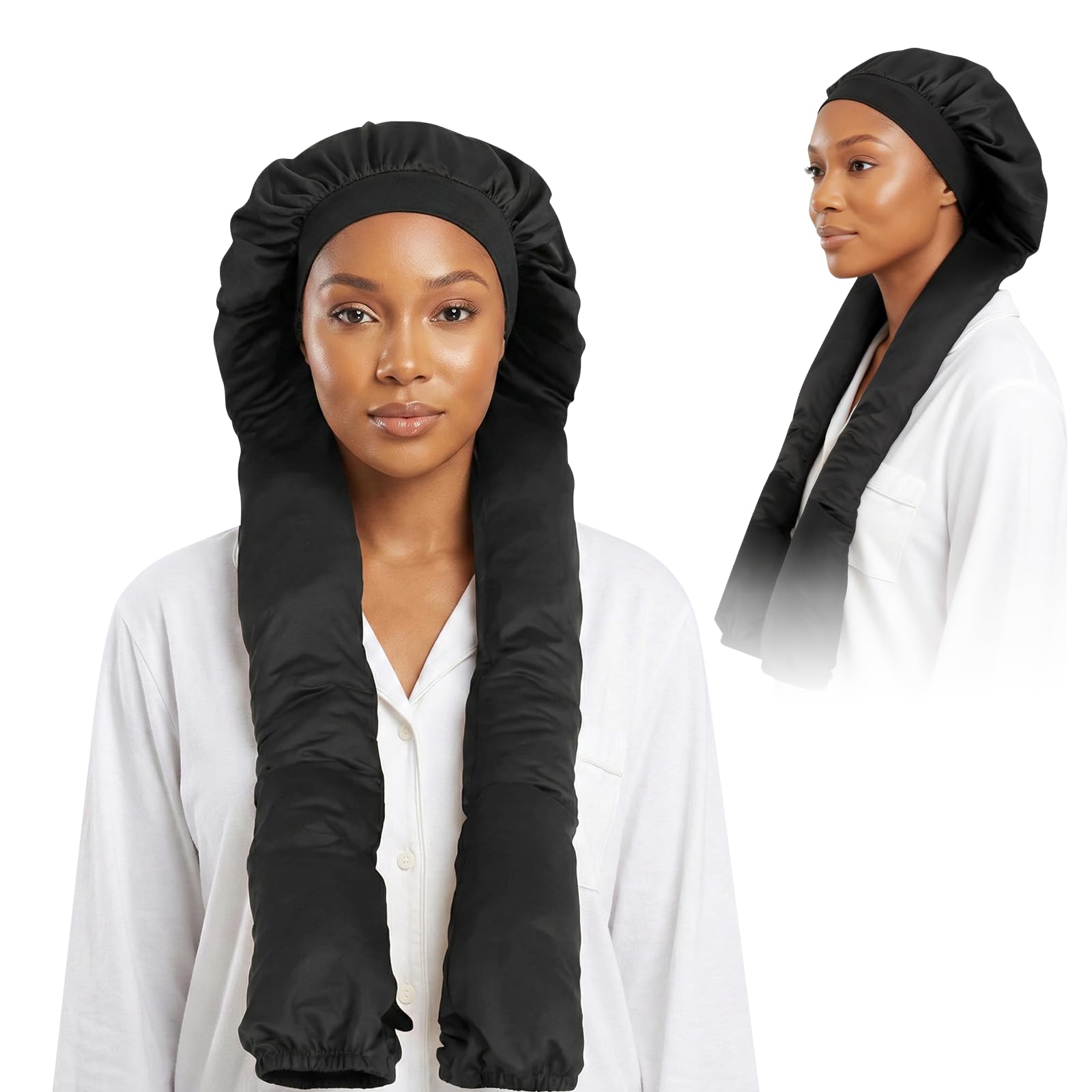 Rudfovn Long Hair Silk Bonnet for Sleeping, Long Braids Protection for Women, Breathable and Smooth Wrap Hair for Braids and Curly