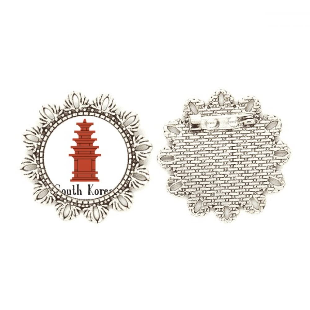 Broche de plata flor joya de solapa mediana, complemento estilo coreano de mujer 4
