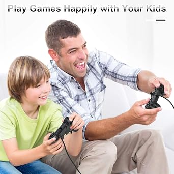 Cipon PS2 Controller, Wired Game Controllers with Joystick, Double Vibrating Gamepad, Black Remote with 1.8M Cable
