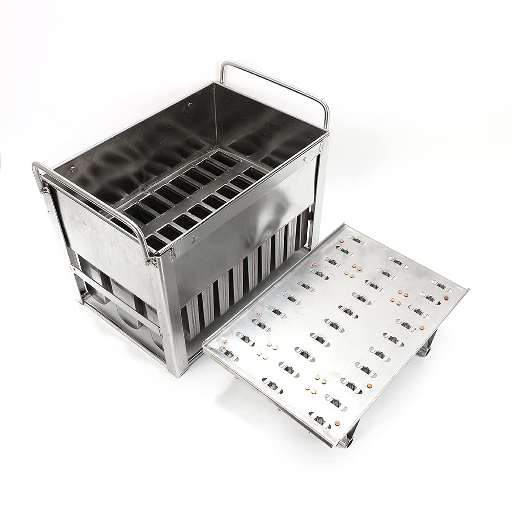 Commercial Popsicle Molds,30PCS Stainless Steel Ice Cream Pop Molds Frozen Popsicle Maker Lolly Mould Ice Cream Stick Holder,Silver (30PCS-108g)