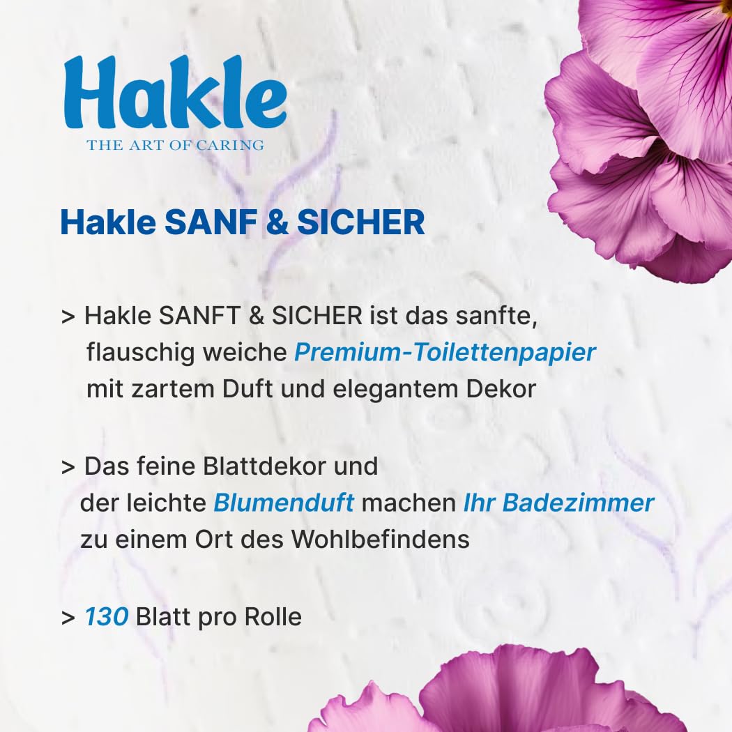 Hakle Papel higiénico suave y seguro, 4 capas, 1 paquete de 72 rollos (9 x 8 rollos)