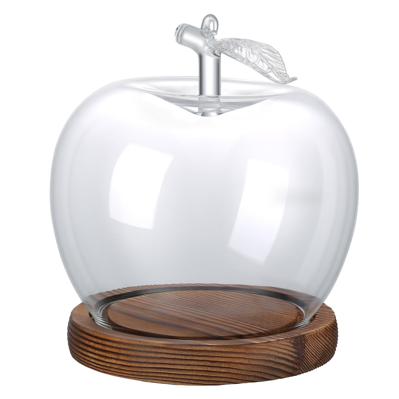 Garneck Apple Glass Cover for Preserved Flowers Delicate Glass Dome for Valentine's Day Table Decorations Micro Landscape Display