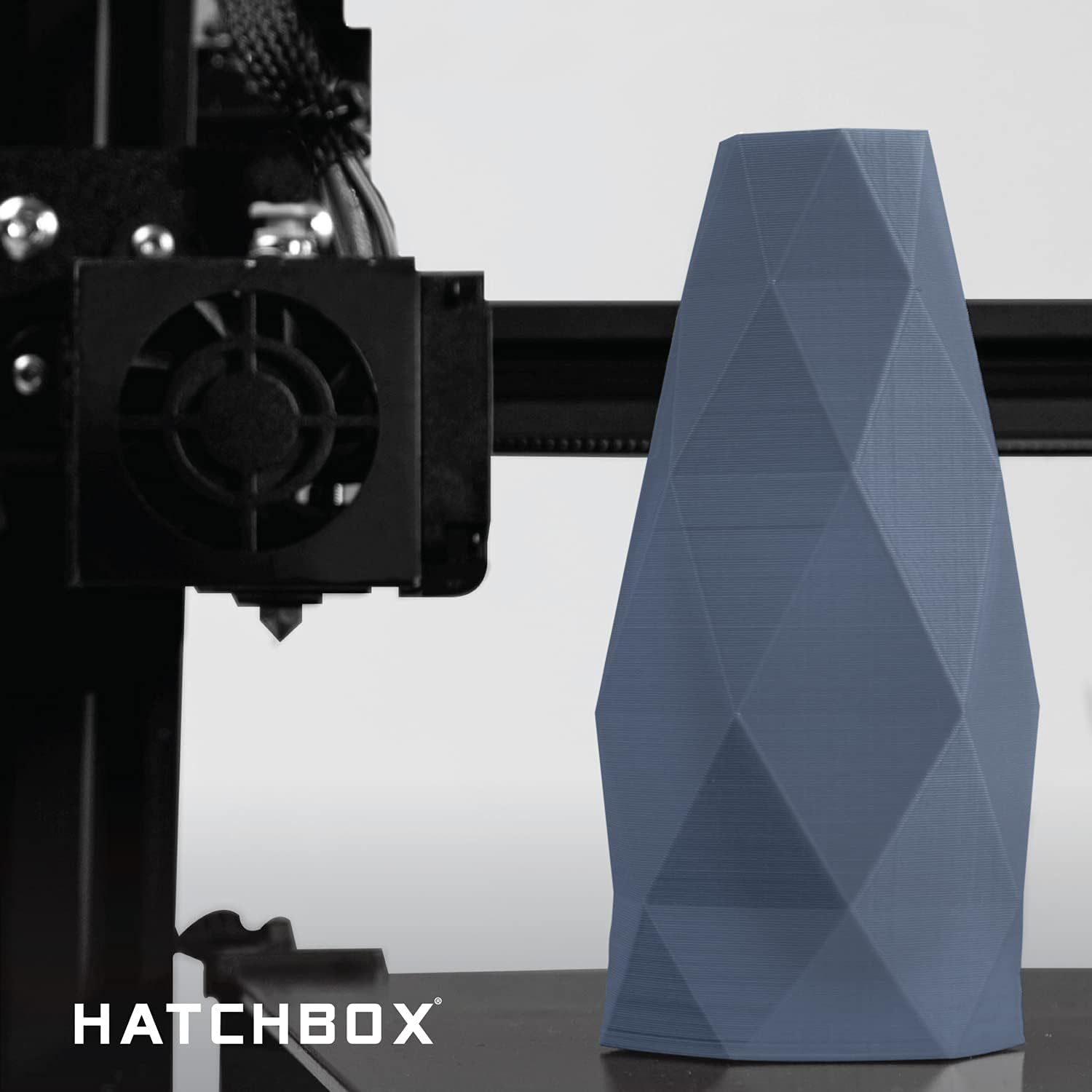 HATCHBOX PLA PRO+ 3D Printer Filament, Dimensional Accuracy +/- 0.03 mm, 1 kg Spool, 1.75 mm, Gray Blue