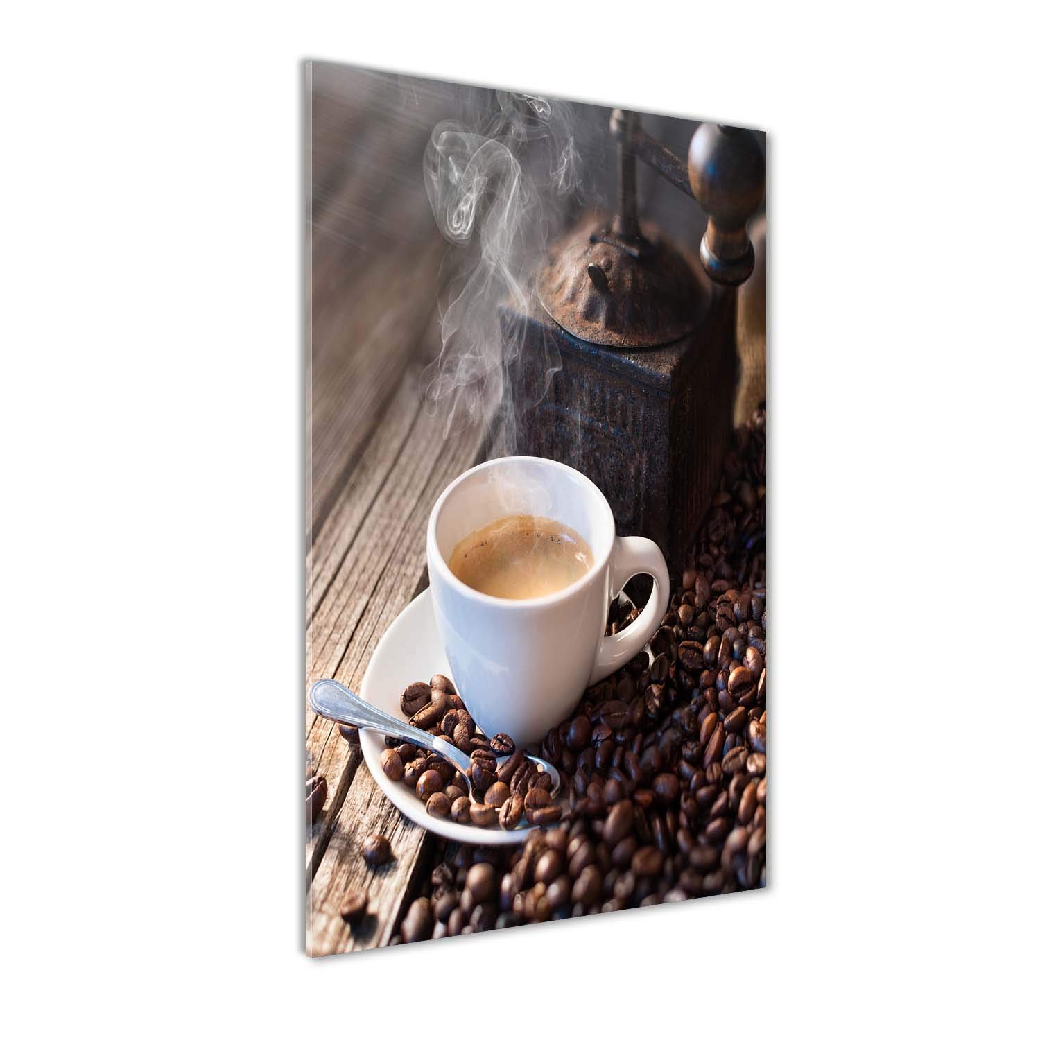 Image sur verre 60x120 cm tableau photo café brun décoration murale cuisine