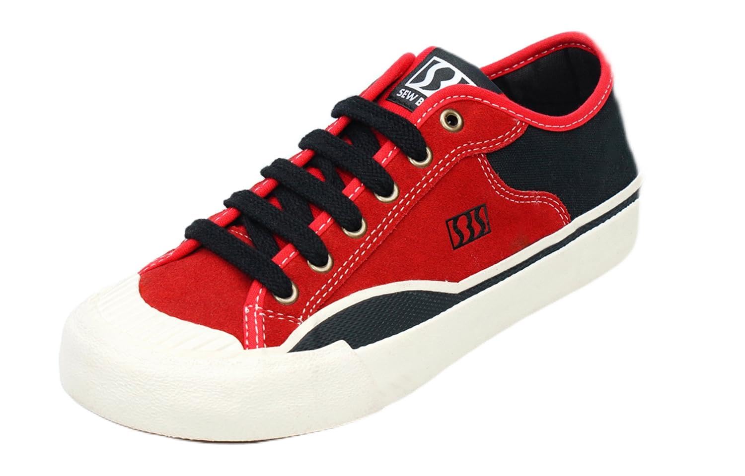 SEW BY SOU Skateboard Shoes for Men Leather Low Top Pro Skateboarding Training Casual Sneakers