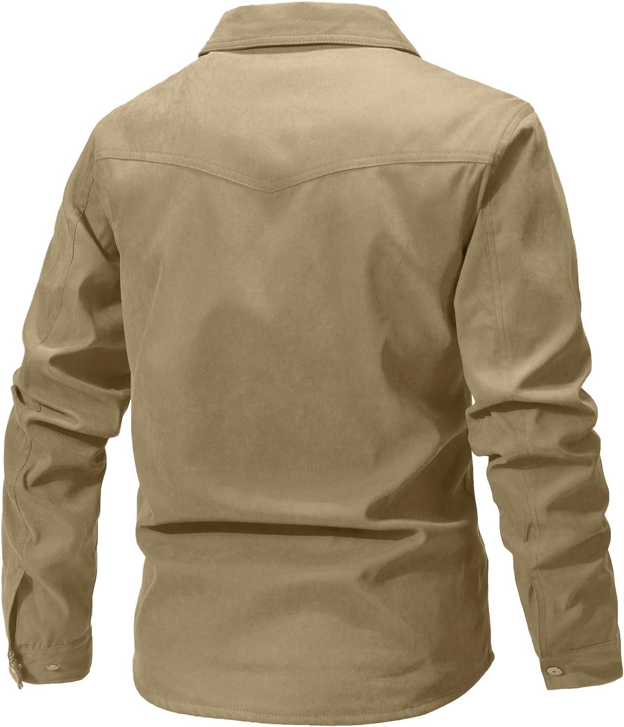 Flygo Mens Flannel Lined Shirt Jacket Lightweight Snap Button Western Jacket Rugged Outdoor Cowboy Shirts Jackets - Image 4