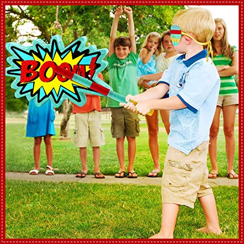 Small Action Birthday Pinata Birthday Party Decorations Bow Comic Book Action Hero Pinata With Wooden Stick Paper Blindfold Confetti Set For Boys Girls #TOP5
