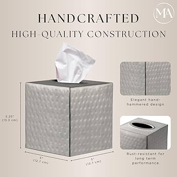 Amazon.com: Monarch Abode Hand Hammered Tissue Box Cover
