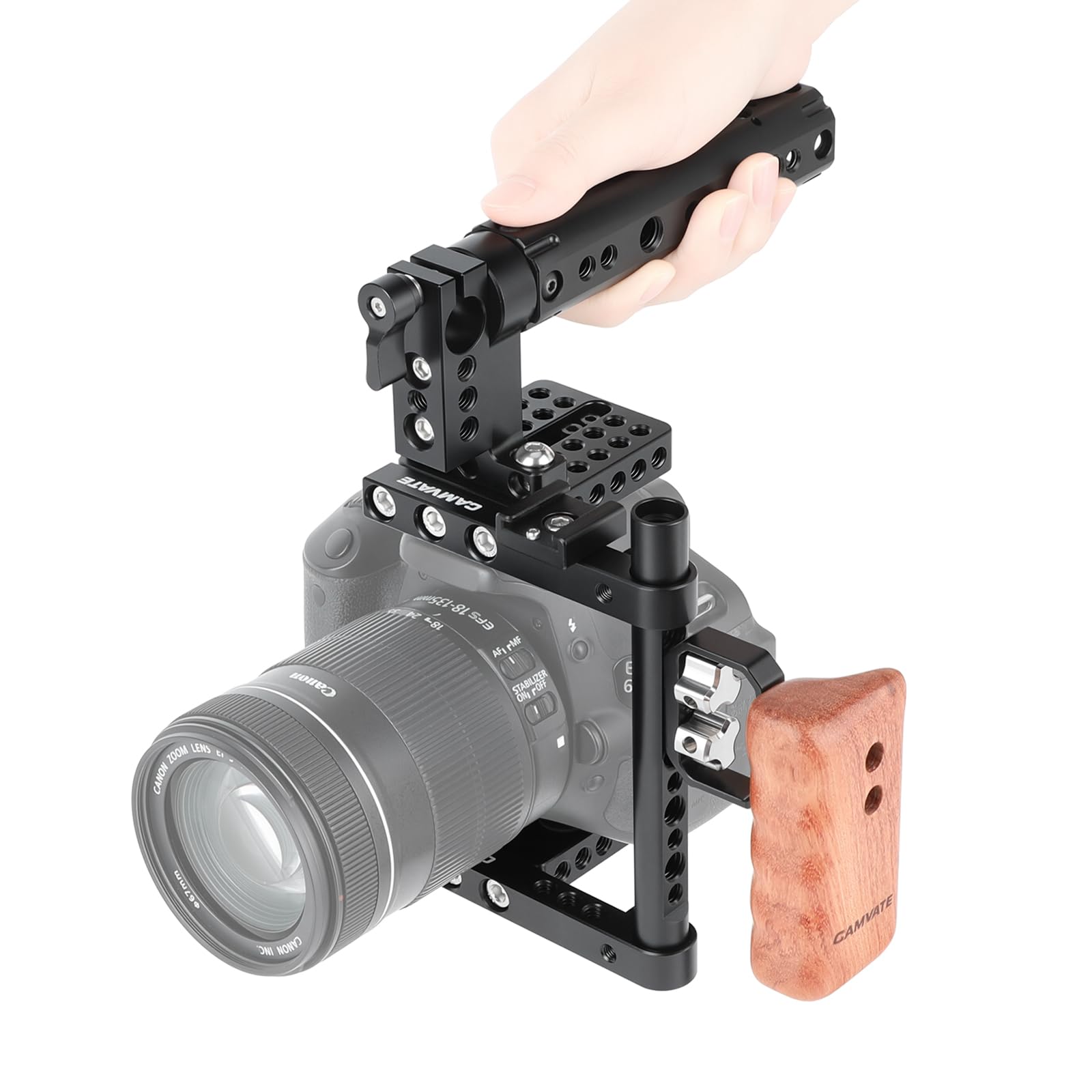 Amazon.com : CAMVATE DSLR Camera Cage Top Handle Wood Grip