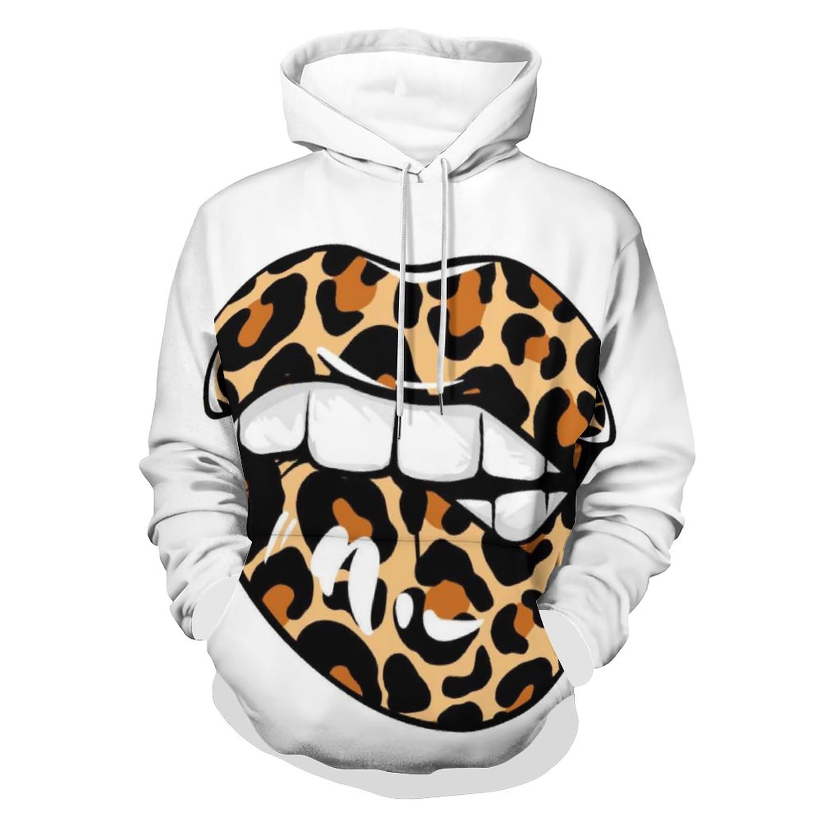 Sweat à capuche bouche de léopard UMENG pull unisexe taille S - 8