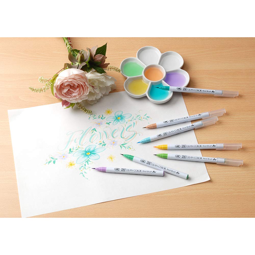 Amazon.com : Kuretake ZIG CLEAN COLOR Real Brush 80 Colors
